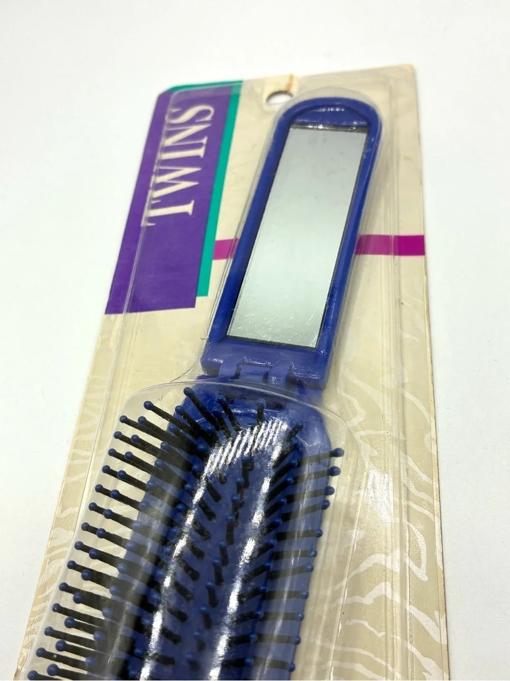 Vintage 1992 Sekine Twins Folding Hair Brush Mirror Blue NOS Sealed